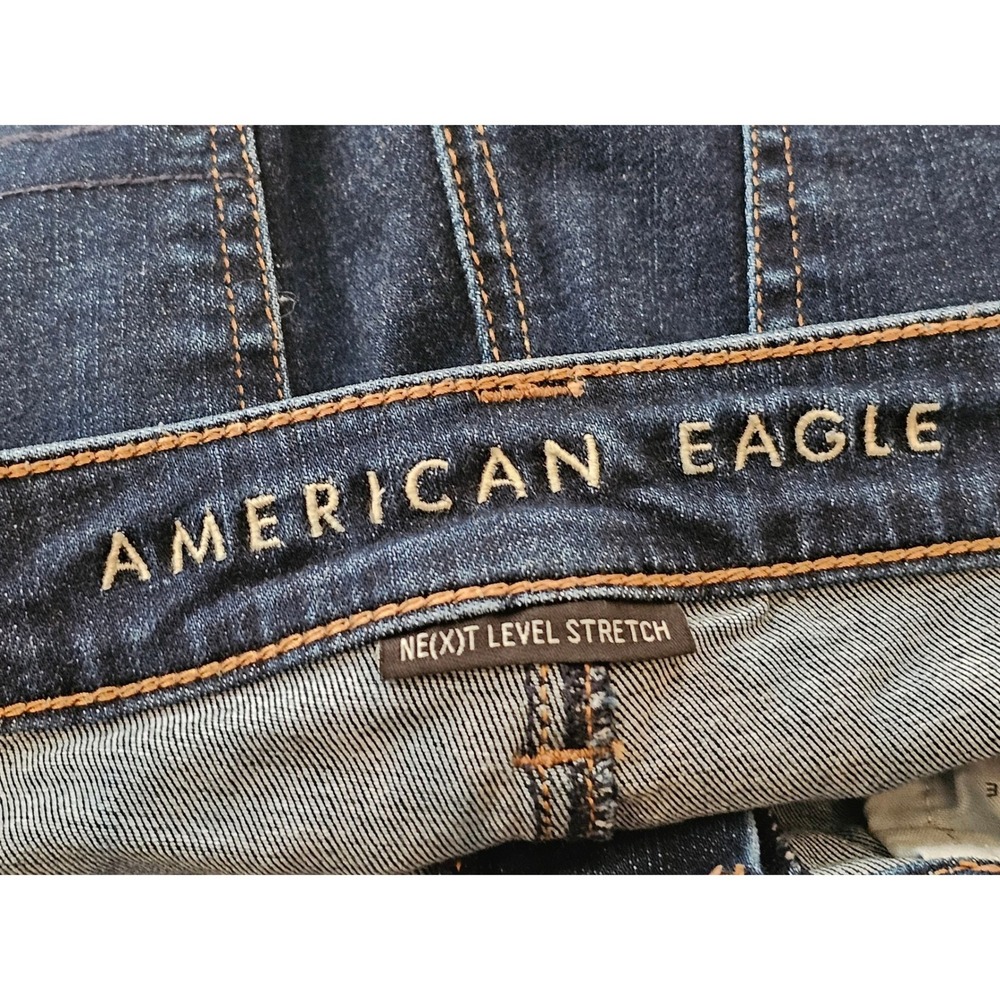 American Eagle Ne(x)t Level Stretch Skinny Jeans Womens 10 Long Dark Wash Denim - Picture 3 of 5